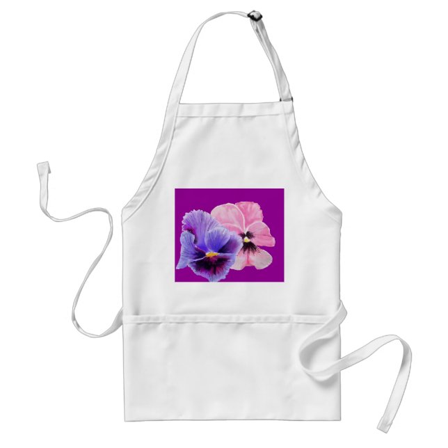 Delantal Pink and Purple Pansy Apron (Frente)