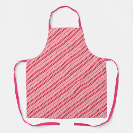 Delantal Pink and Red Christmas Candy Cane Stripes 