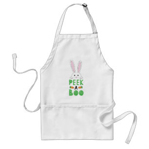 Delantal Pink and White Peeking Easter Bunny Peek-A-Boo