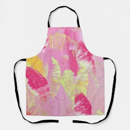 Delantal Pink and Yellow Abstract Art All-Over Print Apron