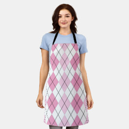 Delantal Pink Argyle Allover Apron