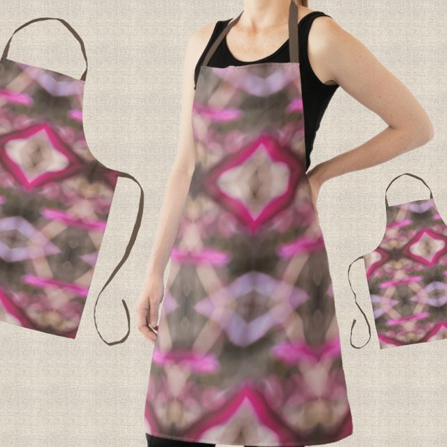 Delantal Pink Brown and Taupe Boho Moda Tie Dye (Subido por el creador)