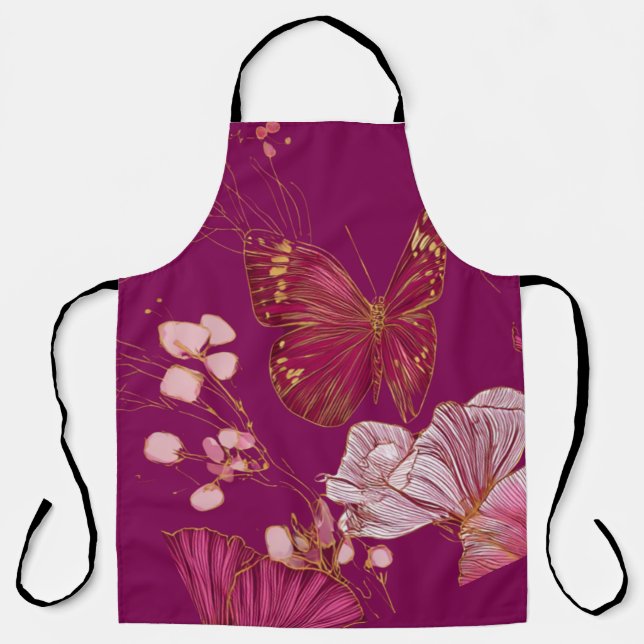 Delantal Pink Butterfly Apron (Anverso)