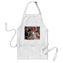 Delantal Pink Cabbage Rose Tea Apron