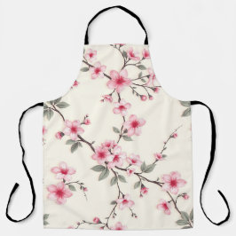 Delantal Pink Cherry Blossom Sakura Floral Pattern Spring