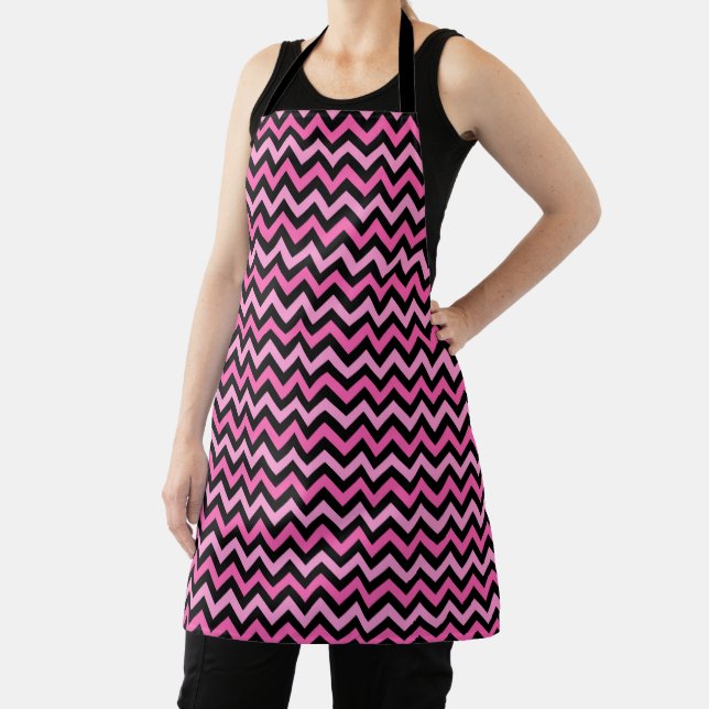 Delantal Pink Chevron Breast Cancer Awareness Pattern (in situ)