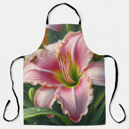 Delantal Pink Daylily Floral