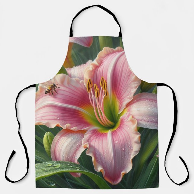 Delantal Pink Daylily Floral (Anverso)