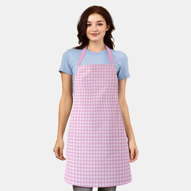 Delantal Pink Gingham Pattern Apron (Gastado)