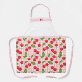 Delantal Pink Gingham & Red Cherry Picnic