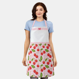 Delantal Pink Gingham & Red Cherry Picnic