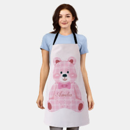 Delantal Pink Gingham Teddy