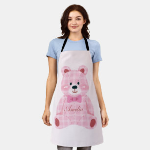 Delantal Pink Gingham Teddy
