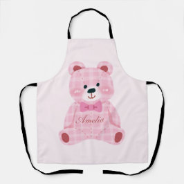 Delantal Pink Gingham Teddy