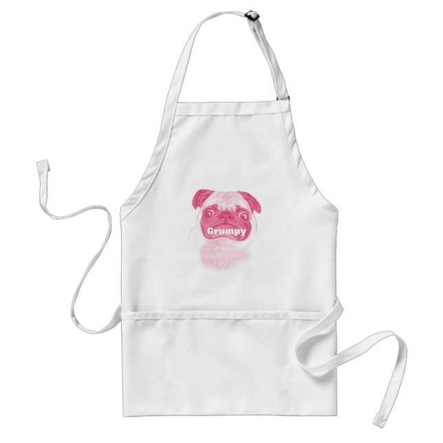 Delantal PINK Grumpy Puggy personalizado (Frente)