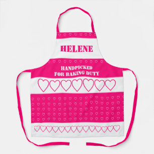 Delantal Pink Heart Patterned