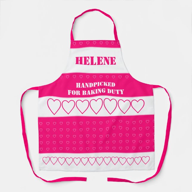 Delantal Pink Heart Patterned (Anverso)