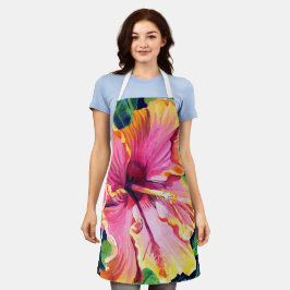 Delantal Pink Hibiscus Modern