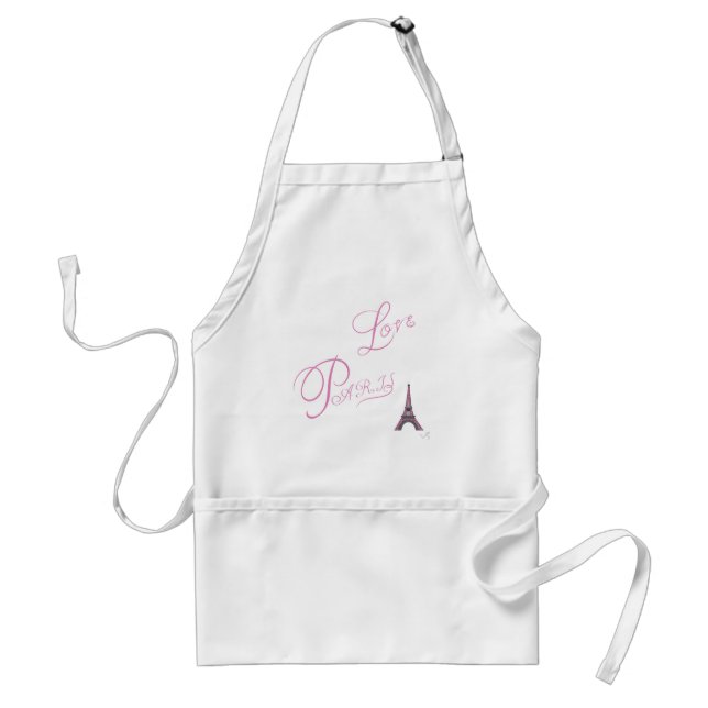 Delantal Pink-Love-Paris-Eiffel-Tower-Único (Frente)