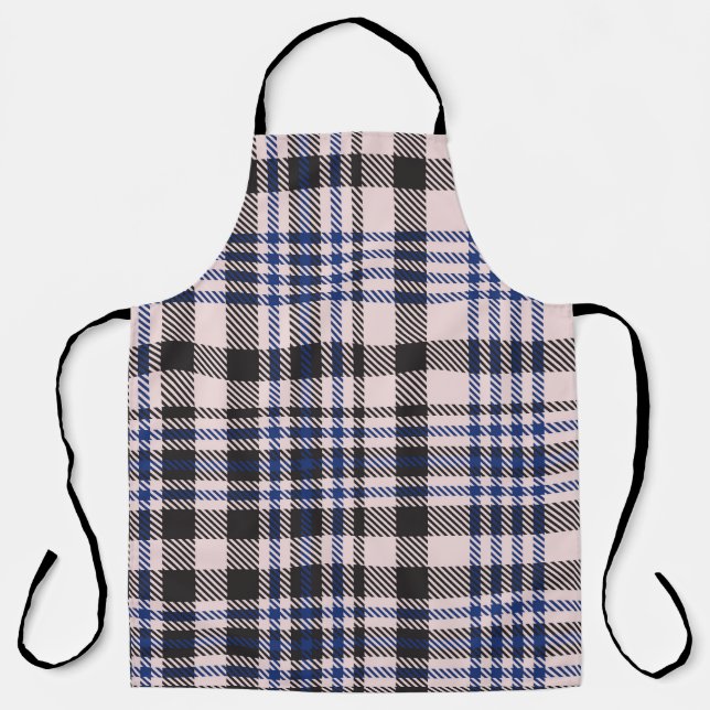 Delantal Pink Navy Glen Plaid texturizado patternabina sin  (Anverso)
