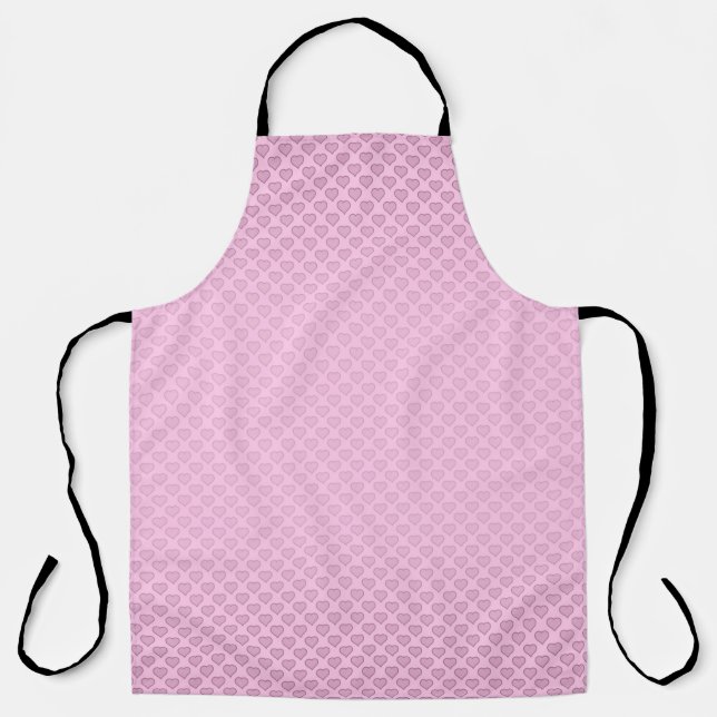 Delantal Pink on Pink Hearts Kitchen Apron (Anverso)