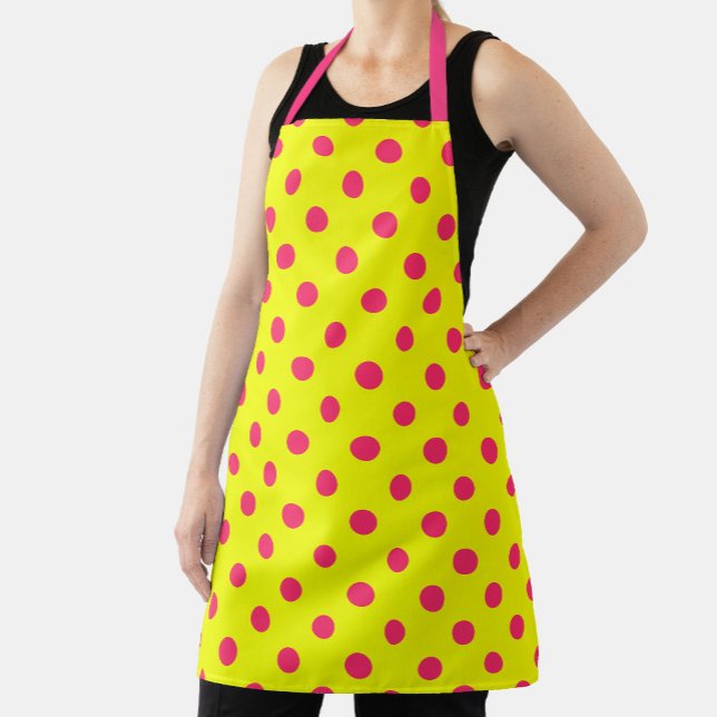 Delantal Pink On Yellow Polka Dots Pattern Design  (Subido por el creador)