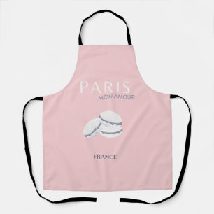 Delantal Pink Paris Travel Art Pastel Preppy Macarons