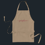 Delantal Pink Personalized Script name adultos apron<br><div class="desc">Elevar tu evento con el nombre de guión personalizado rosa Aprones adultos Cuando se trata de alojar un evento memorable, cada detalle cuenta. Ya sea que esté organizando un taller botánico, un seminario suculento o una clase de cocina, estos Aprones adultos con el nombre de guión personalizado rosado son la...</div>