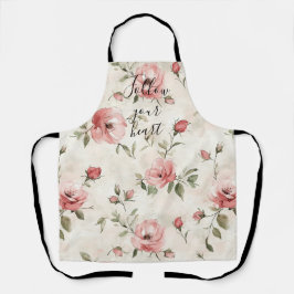 Delantal Pink Roses Floral