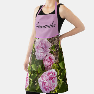 Delantal Pink Vintage Rose Roses Cabbage Vintage Apron