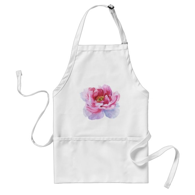 Delantal Pink Watercolor Peony Apron (Frente)
