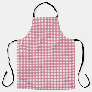 Delantal Pink White Gingham Check Plaid