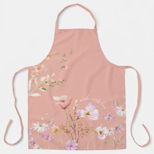 Delantal Pink Wildflower Farmhouse Apron Large