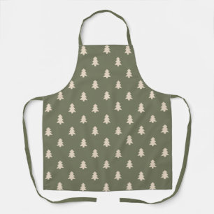 Delantal Pino de Navidad Neutral Boho Cottagecore Verde