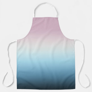Delantal Pinta rosa y azul gradiente negro Rosa Ombre