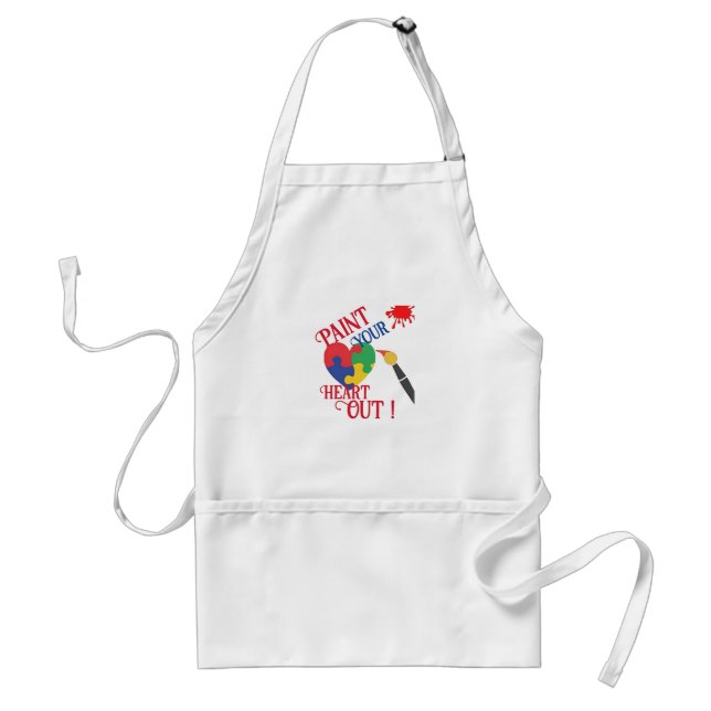 Delantal Pinta tu corazón fuera, Apron (Frente)