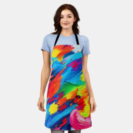 Delantal Pintado alegre de explosión de color