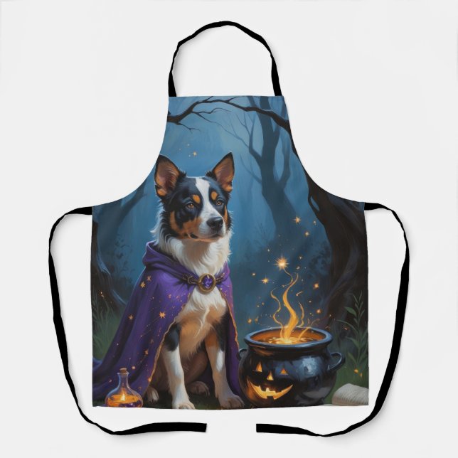 Delantal Pintado de Halloween de ganado australiano (Anverso)