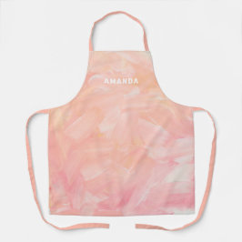 Delantal Pintado rosa abstracto. Elegante pincel de rubor