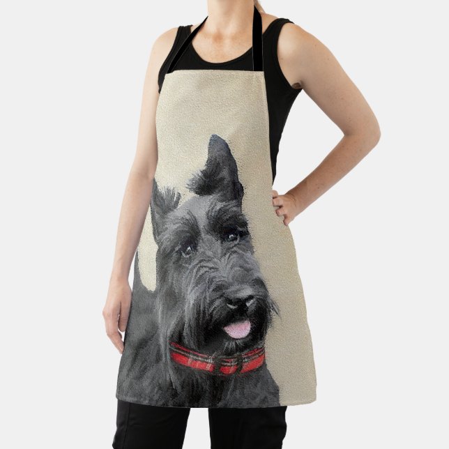 Delantal Pintado Terrier Escocés - Arte Perro Original (in situ)