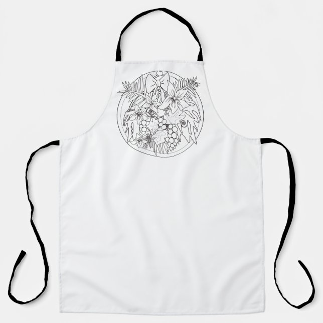 Delantal Pintar la imagen uno mismo un patrón tropical (Anverso)