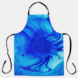 Delantal Pintura abstracta azul y verde azulada