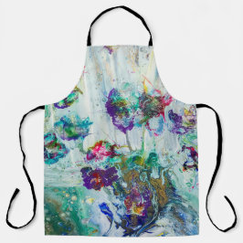 Delantal Pintura abstracta de colibrí