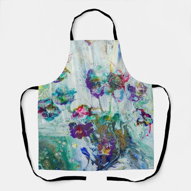 Delantal Pintura abstracta de colibrí (Anverso)