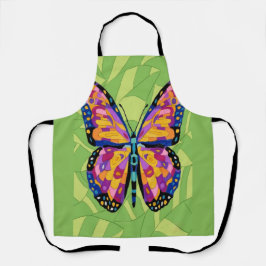 Delantal Pintura abstracta de mariposa