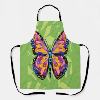 Delantal Pintura abstracta de mariposa