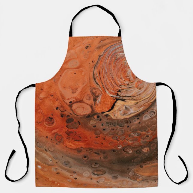 Delantal pintura abstracta naranja (Anverso)