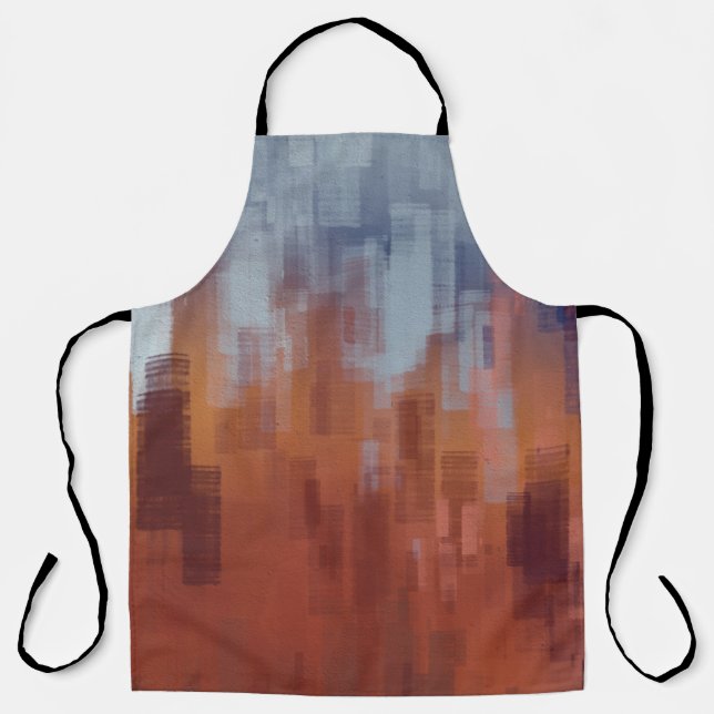 Delantal Pintura abstracta, pared de hormigón colorido. (Anverso)