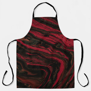 Delantal Pintura abstracta roja y negra