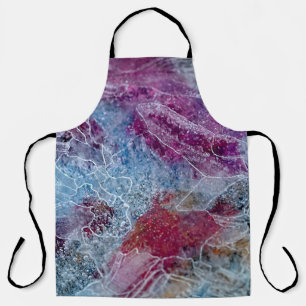 Delantal Pintura abstracta rosa y azul